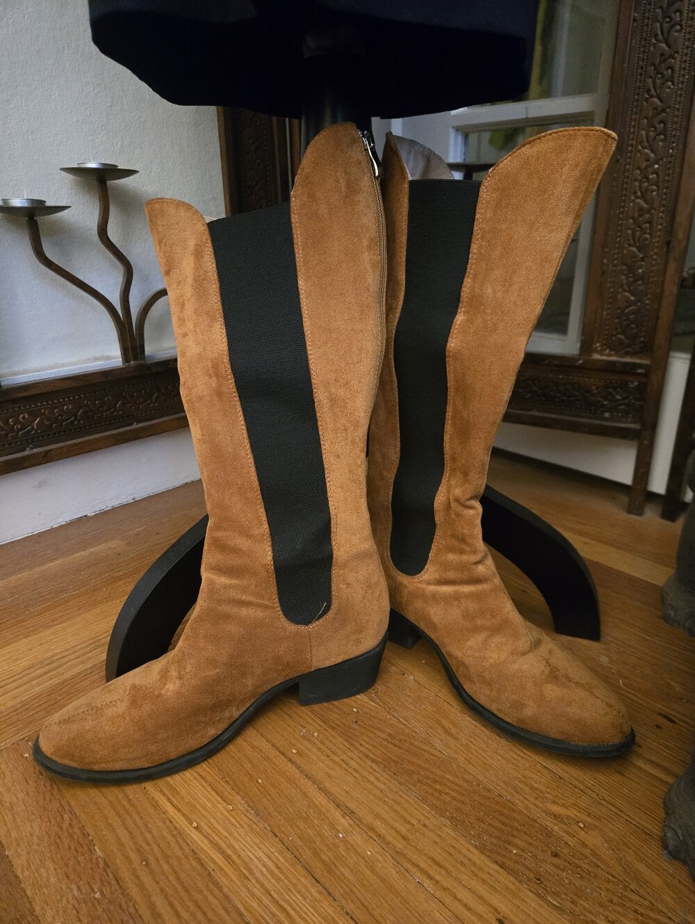 Nutmeg Faux Suede Boots, Sz 6N